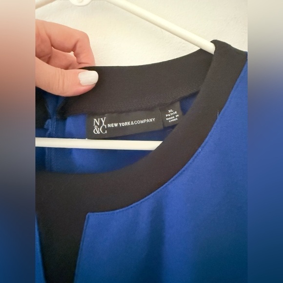 NWT NY & Co black and blue Xl petite dress - Picture 15 of 16